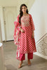 Fuchsia Pink Color Chanderi Printed Suit