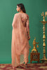 Peach Color Floral Printed Organza Unstitched Suit Material