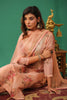 Peach Color Floral Printed Organza Unstitched Suit Material