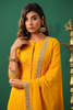 Mustard Color Embroidered Georgette Unstitched Suit Material
