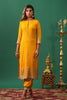 Mustard Color Embroidered Georgette Unstitched Suit Material