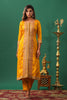 Mustard Color Embroidered Silk Unstitched Suit Material