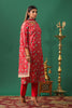 Red Color Muslin Printed Straight Suit