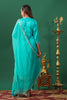 Turquoise Color Embroidered Silk Unstitched Suit Material