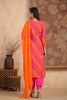 Orange Color Silk Printed Unstitched Suit Material