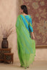 Teal & Green Color Silk Printed Unstitched Suit Material