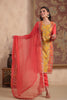 Coral Color Silk Multi-Colored Resham Embroidered Straight Suit