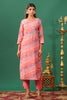 Pink Color Printed Muslin kurta Set