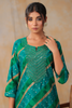 Teal Colour Cotton Mirror Work Kurti