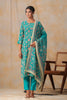 Turquoise Color Muslin Printed Straight Suit