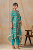 Turquoise Color Muslin Printed Straight Suit