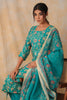 Turquoise Color Muslin Printed Straight Suit