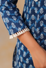 Navy Blue Color Cotton Embroidered Kurti