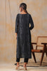 Grey Color Cotton Shibori Print With Pintux Embroidery Kurti