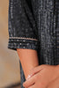 Grey Color Cotton Shibori Print With Pintux Embroidery Kurti