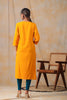 Mustard Color Cotton Embroidery Kurta