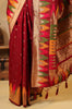 Maroon Cotton Silk Woven Saree