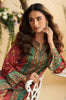 Rust & Teal Printed Crepe Kurta Set With Palazzo