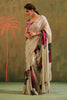 Cream Pure Crepe Silk Floral Printed Ruffled Saree With Readymade Cut-Dana Embroidered Blouse