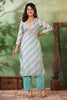Mint Green Color Leheria Printed Muslin Suit