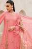 Coral Color Muslin Embroidered Unstitched Suit Material
