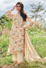 Cream Color Crepe Silk Floral Printed Unstitched Suit Fabric