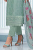 Seafoam Blue Organza Resham Embroidered Unstitched Suit Material