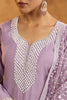 Light Lavender Color Cotton Neck Embroidered Unstitched Suit Fabric