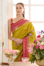 Sage Green Woven Chanderi Silk Saree