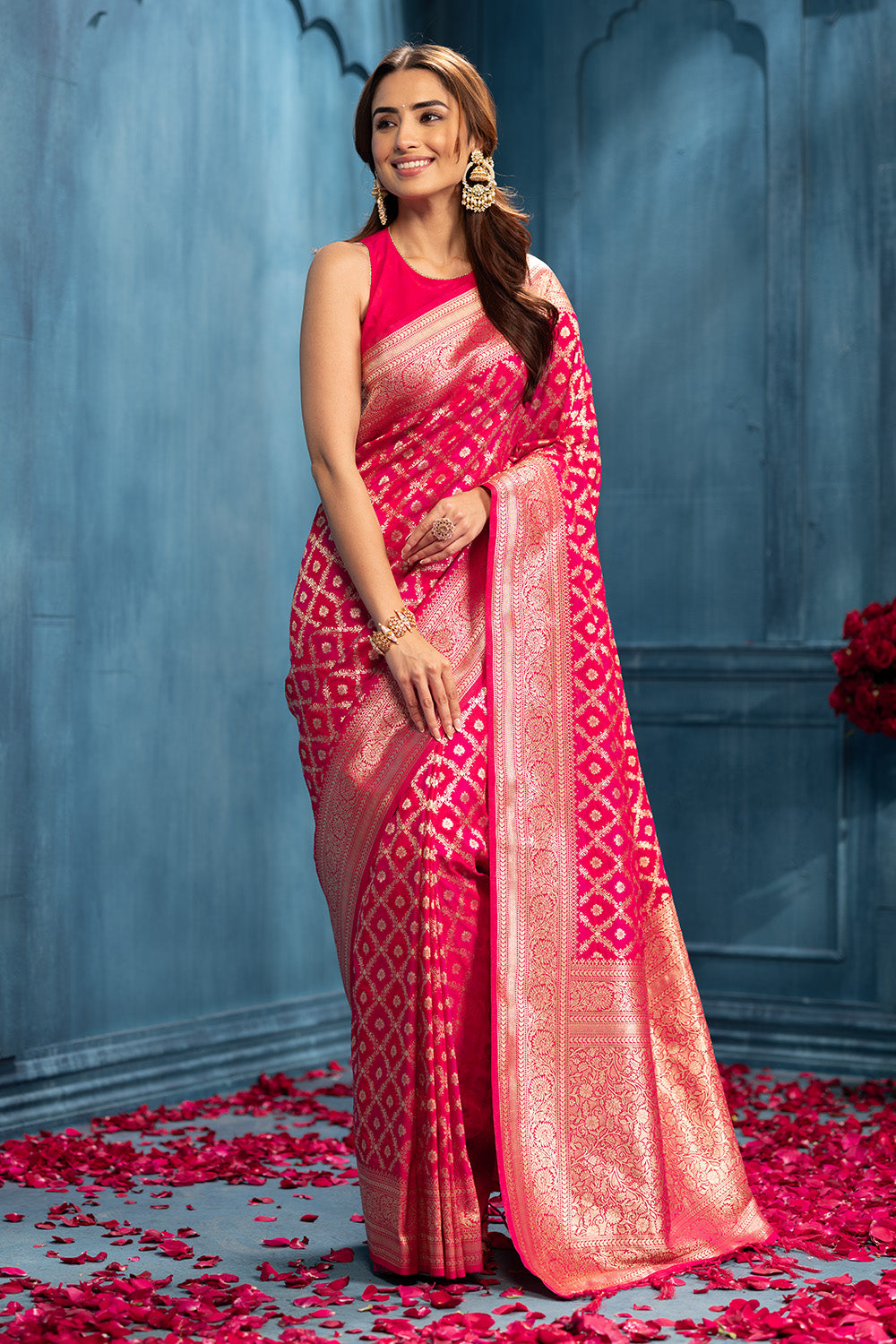 Rani Zari Woven Fuji Silk Saree