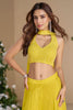 Yellow Silk Embroidered Choli Palazzo Set With Dupatta