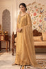 Fawn Metallic Tissue Neck-Embroidered Suit