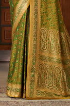 Green Silk Minakari Woven Saree