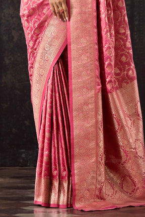Dusty Pink Katan Silk Banarasi Zari Woven Saree