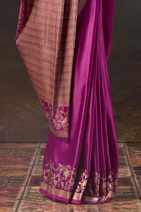 Velvet Woven Mulberry Silk Saree