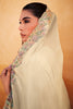 Cream Color Embroidered Organza Unstitched Suit Material