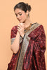 Black & Maroon Color Banarasi Silk Woven Saree