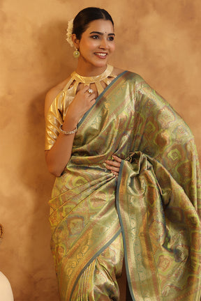 Sage Green Woven Silk Saree