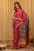 Magenta Pink Pure Gharchola Gajji Silk Printed And Embroidered Saree