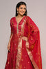 Fuchsia Pink Color Mantellic Tissue Embroidered and Woven Anarkali Suit