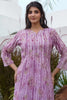 Lavender Floral Printed Muslin Kurta Set