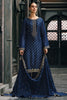 Royal Blue Color Embroidered Organza Unstitched Suit Material