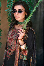 Black Silk Woven And Printed Unstitched Suit Material