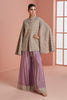 Dusty Pink Crepe Silk Embroidered Dress With Embroidered Palazzo