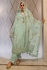 Mint Green Colour Organza Embroidered Unstitched Suit Material