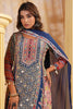 Blue Color Crepe Embroidered and Printed Suit