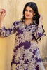 Purple Floral Vine Printed  Cotton Kurta Set