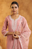 Dusty Pink Color Cotton Neck Embroidered Unstitched Suit Fabric