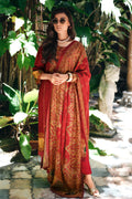 Maroon Silk Woven And Printed Unstitched Suit Material