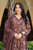 Dark Scarlet Cotton Printed Floor Lenght Anarkali Suit